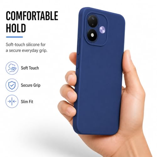 Image of FIRST MART Matte Silicone Back Cover for Redmi Note 17 - Blue