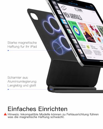 Inateck Tastatur Hülle für iPad 11(A16)/10. Gen, Freitragender Ständer – Ansicht 4
