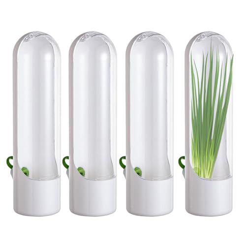 Juego de guardián de lechuga - 4PCS Contenedores de almacenamiento con tapa de control de humedad | Organizador de almacenamiento de verduras para romero, tomillo, cilantro, ideal para cajones