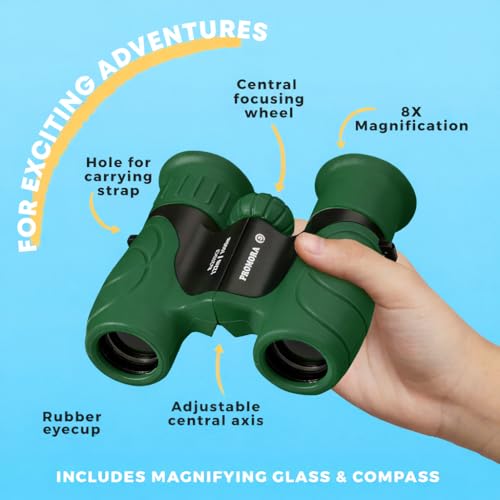 Binoculares infantiles con aumento 8x y brújula miniatura 2