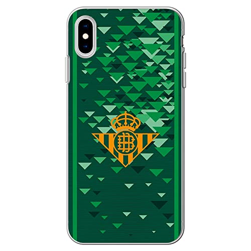 Movilshop Funda para [ iPhone XS MAX ] Real Betis Balompié [Escudo Amarillo] Licencia Oficial de Silicona Flexible Transparente Carcasa Case...