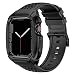Produktbild Arktis TPU Armband mit Hülle Rugged Outdoor kompatibel mit Apple Watch (Series 8, Series 7-45 mm) [Robust mit Case] mit Edelstahlschließe - Schwarz