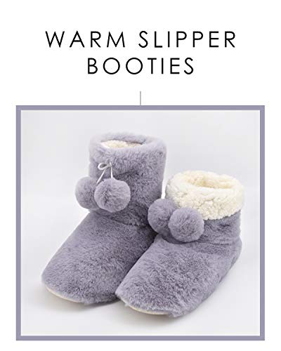 Image of DICUIRD Womens Thick & Warm Slipper Socks with Grippers - Christmas House Slippers