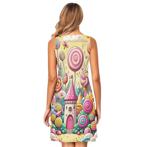 Image of ALAZA Women's Summer Dress Sun Dress Sleeveless with Pockets