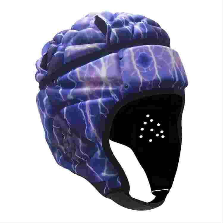 Casco protector de casco de rugby de 7 V y 7 V, acolchado, ajustable, para portero de fútbol, bandera de rugby, casco de fútbol para niños (rayo, talla única)