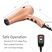 NITION Negative Ions Ceramic Hair Dryer with Diffuser(Large Size 5.3 inch) Attachment Ionic Blow Dryer Quick Drying,1875 Watt 2 Speed / 3 Heat Settings,Cool Shot Button,Lightweight,Gold