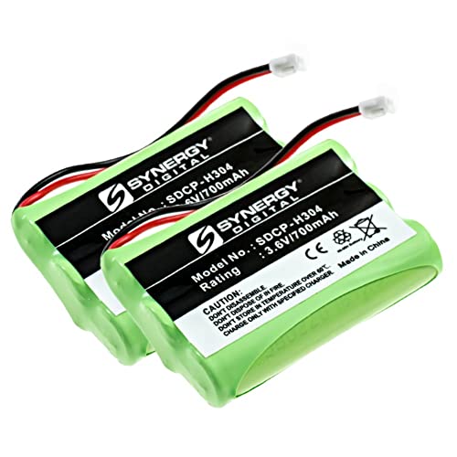 Synergy Digital Cordless Phone Batteries, works with Ooma Telo Handset Cordless Phone, Combo-Pack Includes: 2 x SDCP-H304 Batteries