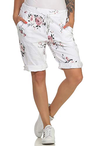Maty Fashion - Bermudas para mujer, pantalones cortos para la playa, pantalones de verano, 44 flores Talla única Cover