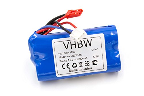 vhbw Li-ION Batterie 1800mAh (7.4V) pour modélisme Revell Big One Next 23981, F-645 Hubschrauber, MJX F-45, The Big One 24056