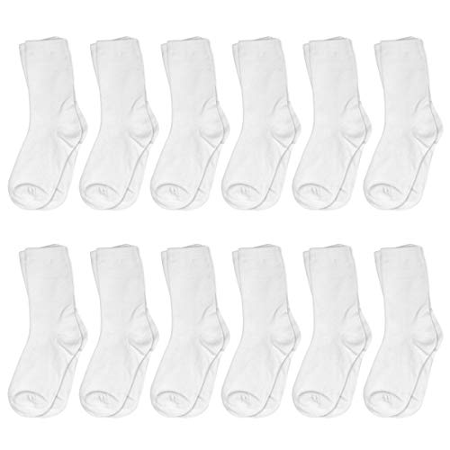Image of Falari 12-Pack Boy Toddler Kids Cotton Crew Socks, Casual Athletic Dress Socks