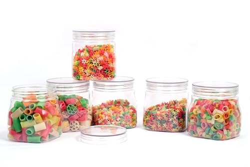 Image of 500ml Airtight Crystal Clear Plastic Container & Jar Set - BPA-Free Transparent Kitchen Storage Box & Dabba for Spices, Dry Fruits, Herbs, Seeds, Dry Masalas, Snacks, Tea, Coffee & Sugar.