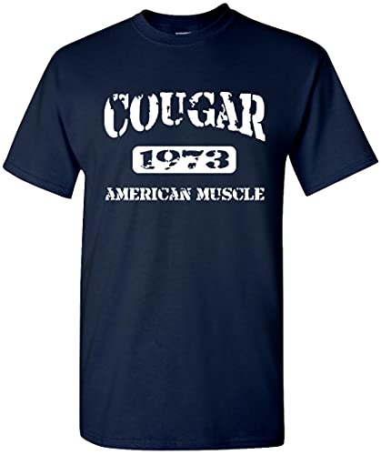 1973 Mercury Cougar American Muscle Design Tshirt Large Navy