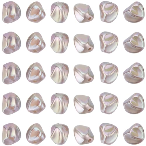 SUNNYCLUE 1 Box About 30Pcs Gray Plastic Beads Bulk Imitation Pearls Bead Big Large Baroque Pearl Loose Pearls Charms for jewellery Making Beads Assortments DIY Crafts Necklace Bracelet Earring Women