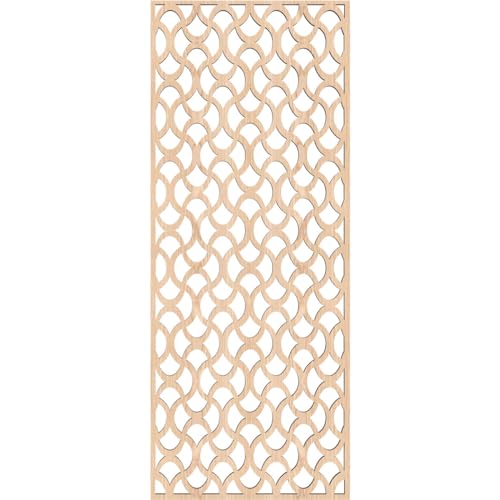 Image of 9 3 /8 inchW x 24 3 /8 inchH x 1 /4 inchT Resort Decorative Fretwork Wood Wall Panels, Red Oak