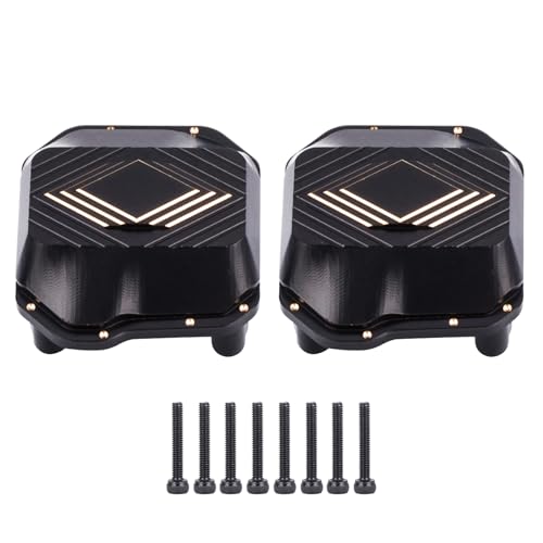 3.5oz SCX10 II Brass Diff Cover Portal Axles Housing, Brass Differential Covers Couter Weights for 1/10 RC Crawler SCX10 Upgrades (SCX10 II)
