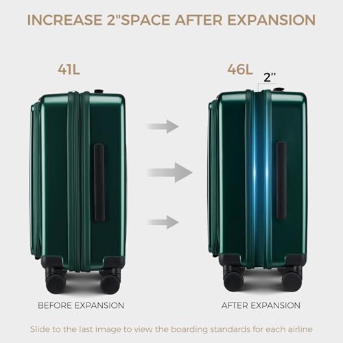 Image of Carry on Luggage Top opening Suitcases, Expandable with Cup Holder and USB Charging Port,Lightweight with Front Pocket Rolling Suitcases with Spinner Wheels