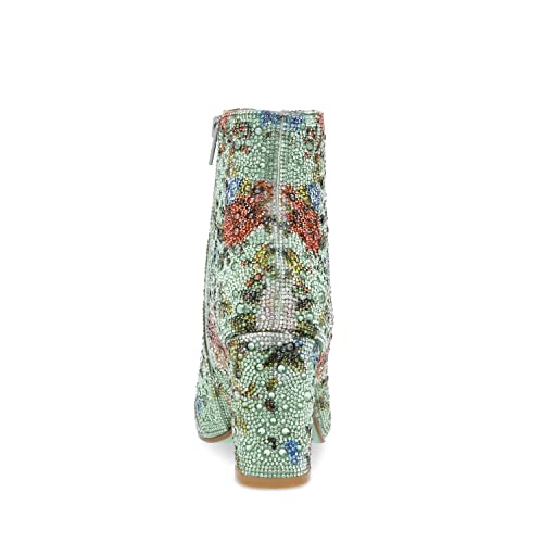 Betsey Johnson Women's Cady Mint Floral Ankle Boots #TOP25