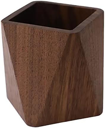 Black Walnut Wooden Pencil Box, Multiple-Use Desk Writing Station...