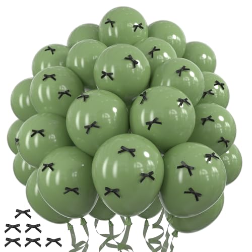 Image of Sage Green Balloons 12 inch,70pcs Olive Green Latex Party Balloons for Graduation Jungle Forest Wedding Birthday Baby Shower Party Decorations