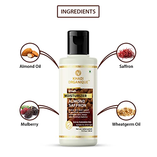 Image of Khadi Organique Almond Saffron Herbal Moisturizer-210Gms