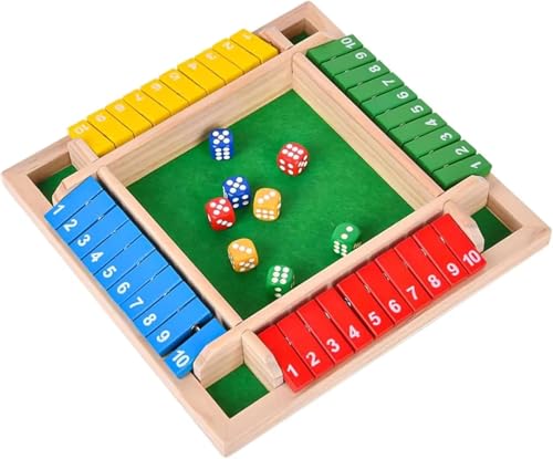 Image of Wooden Shut The Box Game with Dice | Classic Board Game for Kids & Adults | Family Fun, Educational & Strategy Game | Portable & Durable Design