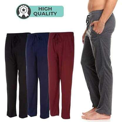 DARESAY Mens Lounge Pants with Pockets - Mens Pajama Pants - Lounge Pants Men, Up to 3XL Pack of 3 - Image 5