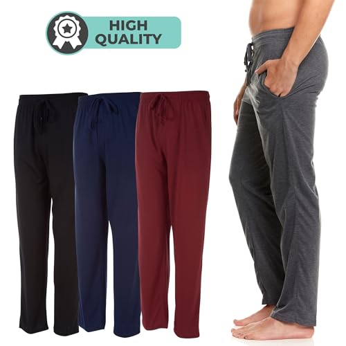 DARESAY Men's Lounge Pants with Pockets - Pajama Pants, Pack of 3 (Up to 3XL)