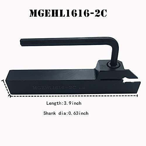 16 Pcs 5/8” Grooving Tool Holder Mgivr2016-2 Mgehr1616-2 Mgehl1616-2 With Mgmn200 Grooving Insert Turning Insert Carbide Insert For Aluminum Wood Stainless Steel Grooving Width 0.079" #TOP3