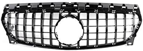 GT-R Style Front Upper Hood Grille Gloss Black Compatible with 2013-2016 CLA W117