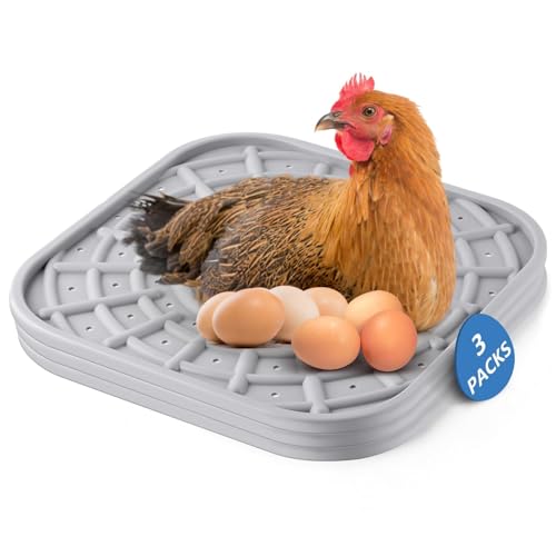 Kalolary 3 stuks siliconen nestkastjes voor kippen, 30,5 cm x 30,5 cm nestonderleggers voor kippenhokken, wasbare nestkastbekleding voor legbakken voor kippen, zacht, gemakkelijk te reinigen