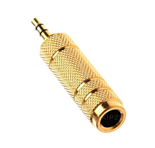 Image of 3.5mm stereo male to 6.35mm female audio adapter converter gold plug headphone jack music device connector sound interface aux port pack one