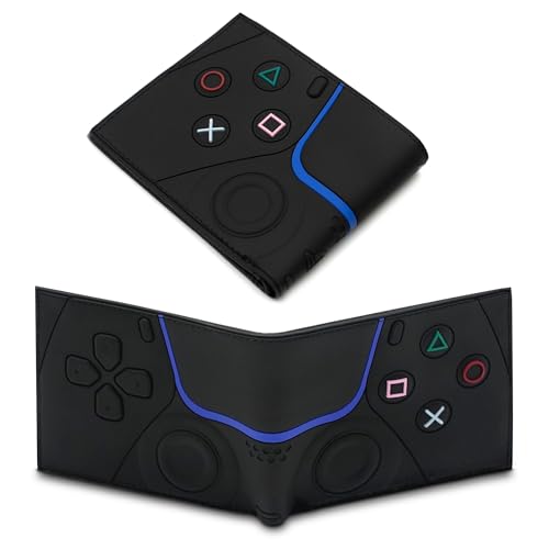 bythevoid Wallet for Game Player Game Controller Wallets For Kids, Man, Teen Bifold Wallet Multiple Card Slots and Coin Pocket Gamepad Silicone And PU Leather Surface Video Game Wallet in Black