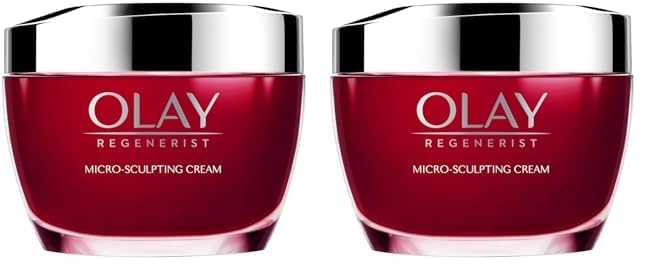 Image of Olay Regenerist Micosculpting Day Cream | Hydrated, Plump, Bouncy Skin | With Hyaluronic Acid, Niacinamide and Peptides | Normal, Oily, Dry, Combination Skin | 50g (Pack of 2)