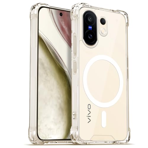 Image of AESTMO Clear Back Cover for Vivo X200 FE 5G | 360 Protection | Transparent Back Cover for Vivo X200 FE 5G (PC + TPU, Compatible with MagSafe Accessories, Transparent Bumper)