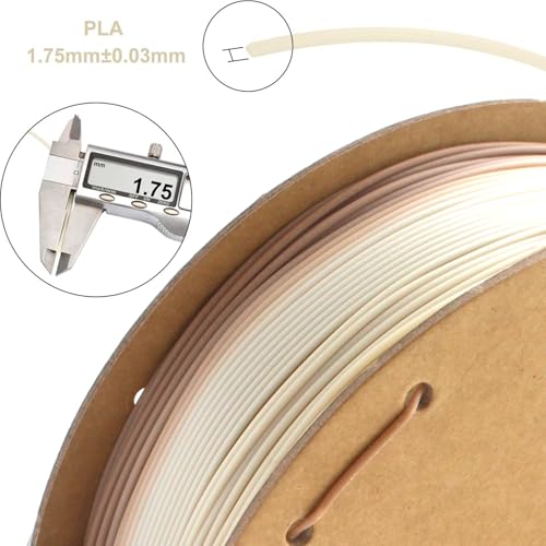 Image of PLA Desert Camouflage /Latte Color /Golden Sunset Gradient Multicolor Rainbow PLA Filament, with Warm Beige Warm Mocha Color, a Bone Colored Filament,1.75mm,1kg(2.2 lbs)