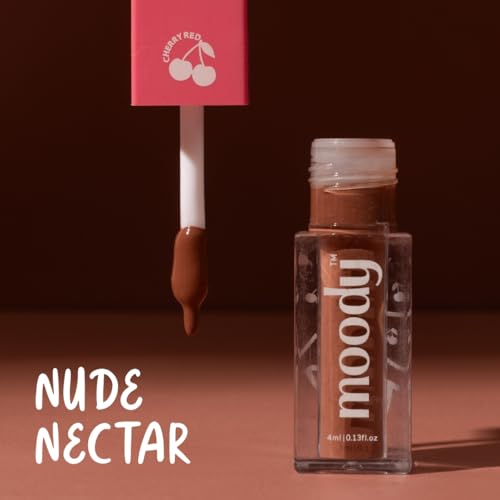 Image of Moody Drip Matte Liquid Lipstick - Nude Nectar, with Jojoba Seed Oil & Vitamin E | Transferproof, Long Lasting & Vibrant Lip Colors That Last Upto 12 Hours | Paraben Free Lip Tint, 4ml