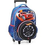 Mochila Infantil Com Rodinha Hot Wheels G Azul 107105
