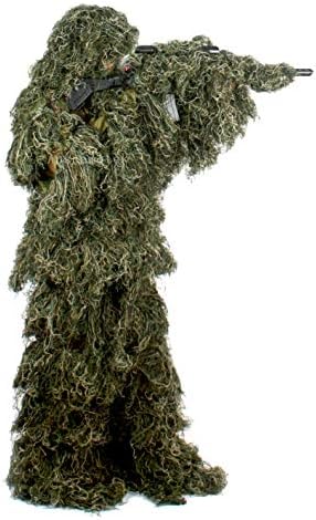 AUSCAMOTEK Ghillie Suit for Hunting Camouflage Suit Hunting Gilly - Green and Brown Adult Youth Kid Size