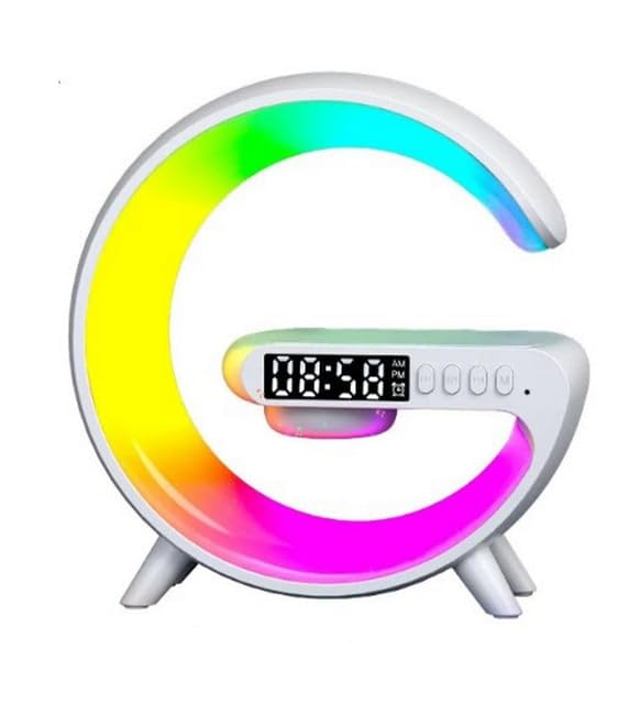 Réveil digital avec chargeur sans fil 15W et enceinte bluetooth intégrée