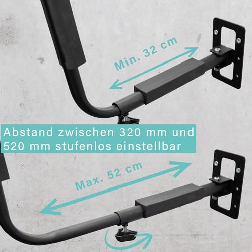 FISCHER Wandhalterung Dachbox, Halter aus Metall, mit Montagematerial, platzsparende Aufbewahrung für Garage und Keller, vielseitig verwendbar, max. Tragkraft 40 kg, schwarz