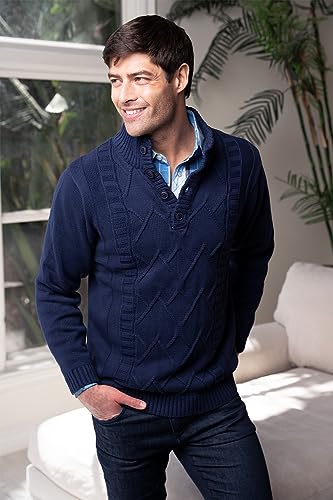 Gioberti Men's 100% Cotton Button Down Collar Knitted Pullover Sweater2