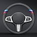 HAOTULE Nappa Leather Slim Stylish Steering Wheel Cover for BMW Steering Wheel Cover Interior Conversion (Black)