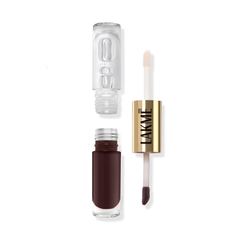 Lakme 9to5 Double Duty Matte to Glass Liquid Lip - Brown Sugar 7.6ml