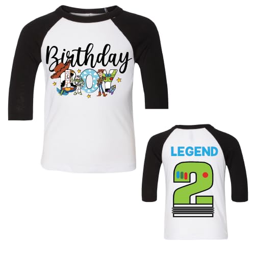 Two infinity and Beyond, Birthday Shirt, Second Bday T-Shirt (2T, BLUE SLEEVE)2