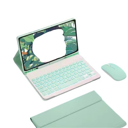 Teclado para Samsung Galaxy Tab S10 Plus con ratón y funda YSJX verde de 12.4 pulgadas