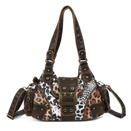Image of Shoulder Purse for Women, Leather Women's Handbag Y2k Aesthetic Coquette Shoulder Bag Hobo Punk Trendy Ladies Purse
