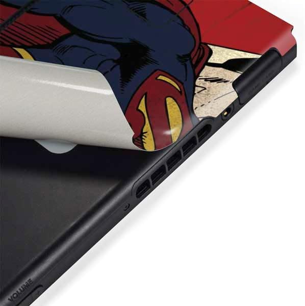 Skinit Decal Gaming Skin Compatible with Nintendo Switch Bundle - Officially Licensed DC Comics Superman Vintage Pose American Flag Design