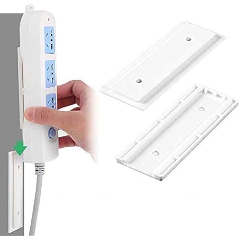 Turbobm Seamless Punch-free Plug Sticker Holder Wall Fixer Power Strip Holders Storage for Sockets Wall Holders Shelf Stand Holder Cover