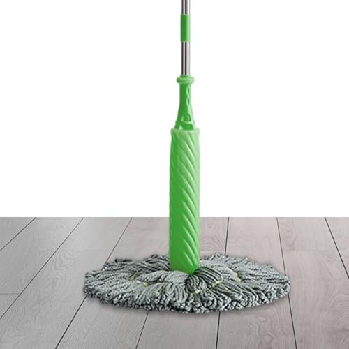 Twist Mop, Floor Cleaner, Handheld Mop, Stainless Steel Handle, Wet Dry-Cleaning Head, Kitchen Hardwood Restaurant Use, 138 x 8 cm, 54,33 x 3,15 pulgadas, 380 g, Grey, 1 paquete