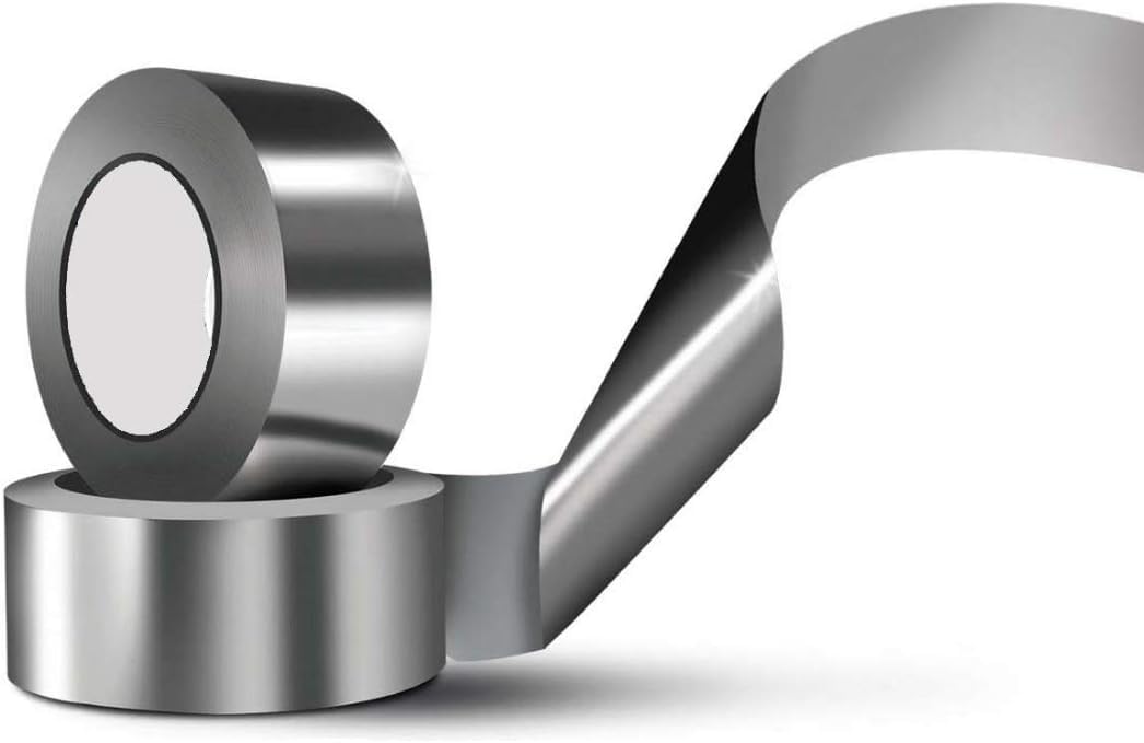 QuotelVersatile Adhesive Insulation Solution for Roof Leaks, Surface Cracks, Window Sill Gaps, Pipe Ruptures, and Boat Sealing | (2 Inch - Pack of 2, Aluminium Tape)